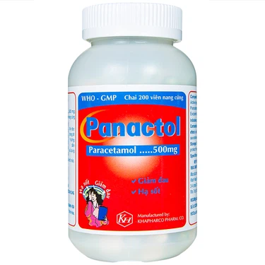 Giảm đau, hạ sốt Panactol 500mg Khapharco chai 200 viên