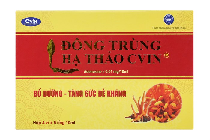 Thực phẩm bồi bổ cơ thể Đông Trùng Hạ Thảo CVIN hộp 4 vỉ x 5 ống x 10ml