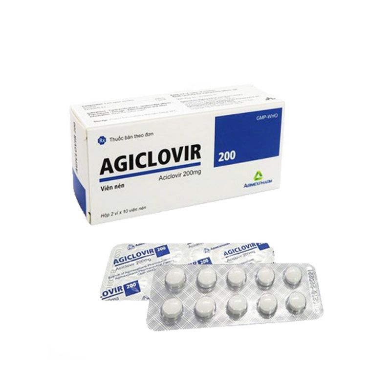 Thuốc kháng virus Agiclovir 200 hộp 20 viên