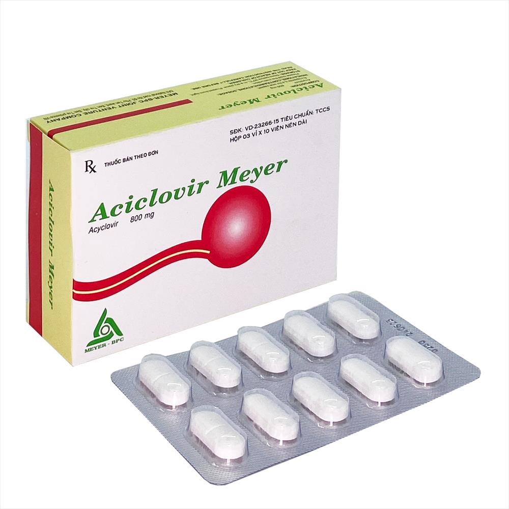 Thuốc kháng virus Aciclovir Meyer 800mg hộp 30 viên