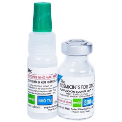 Bột pha dung dịch thuốc nhỏ tai Fosmicin-S for Otic hộp 10 lọ + 10 ống dung môi 10ml