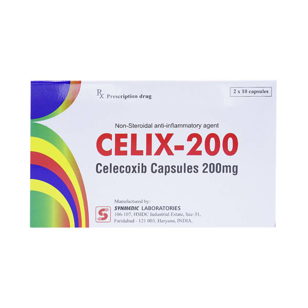 Thuốc giảm đau Celix 200 Synmedic hộp 2 vỉ x 10 viên