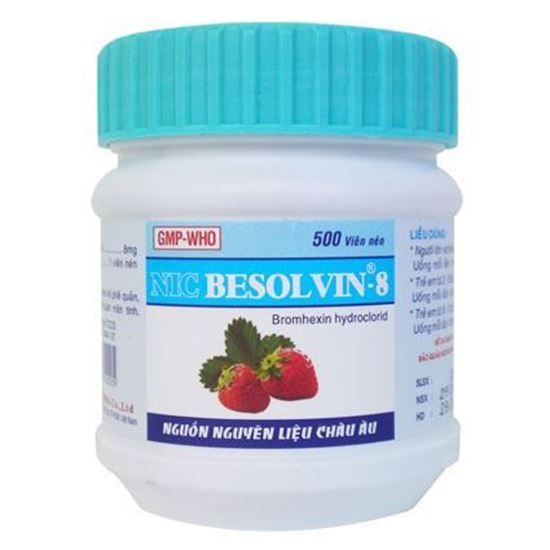 Thuốc ho, long đờm NIC Besolvin 8mg lọ 500 viên