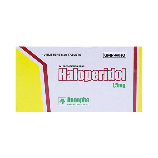 Thuốc hướng tâm thần Haloperidol 1,5mg DANAPHA hộp 10 vỉ x 25 viên