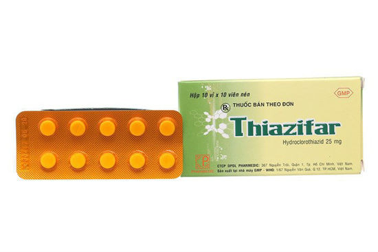Thuốc điều trị tăng huyết áp Thiazifar 25mg hộp 100 viên
