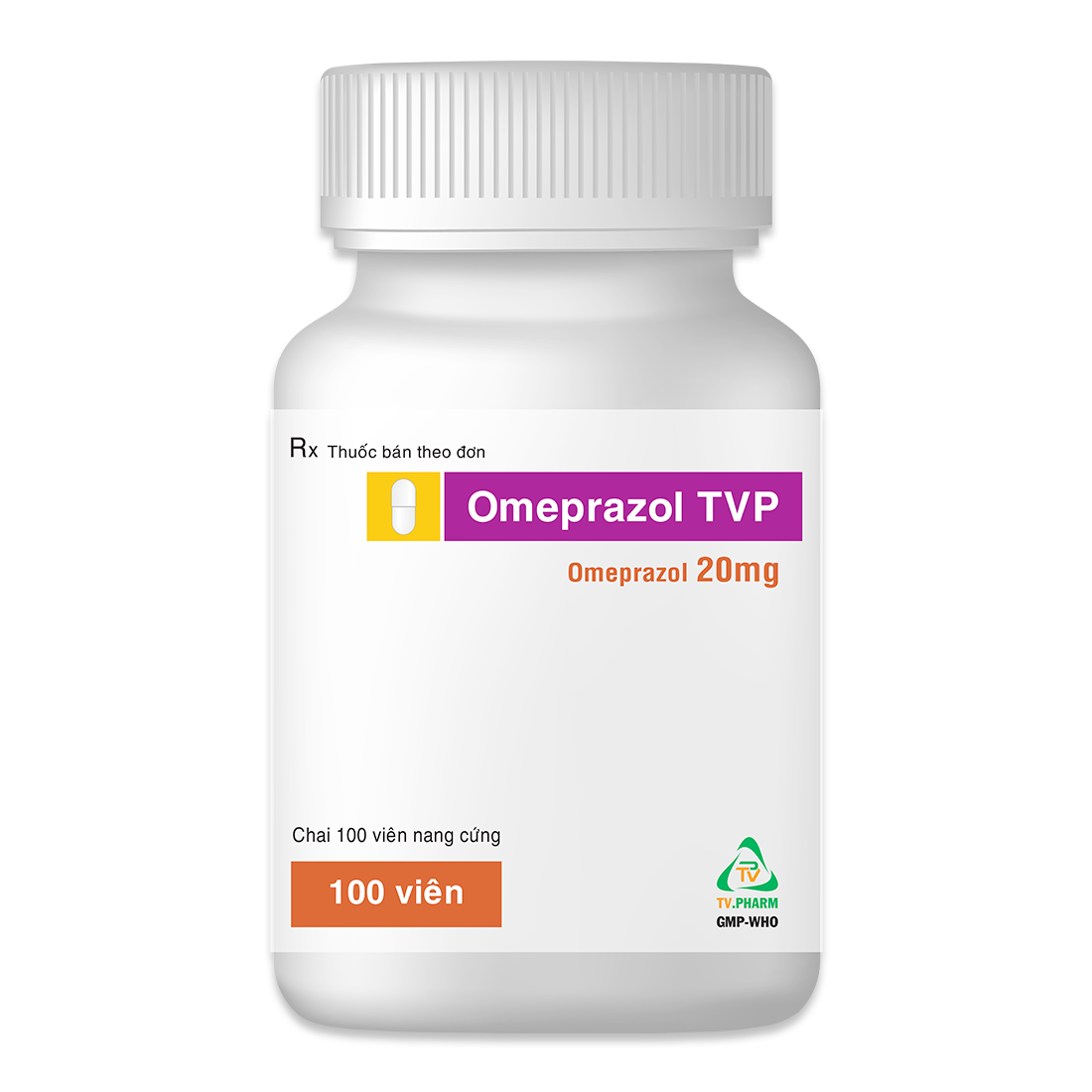 Thuốc tiêu hóa Omeprazol TVP 20mg lọ 100 viên