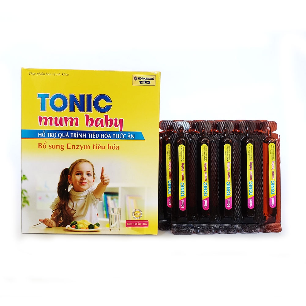 Bổ sung 5 loại enzyme giúp bé ăn ngon tiêu hóa tốt TONIC Mum Baby hộp 4 vỉ x 5 ống x 10ml