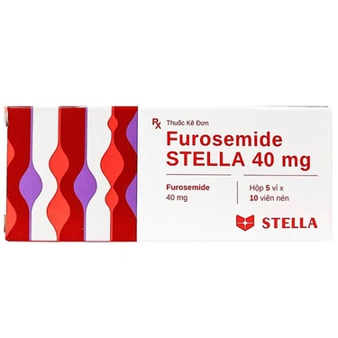 Điều trị phù phổi cấp, phù do tim, gan, thận Furosemide 40mg Stella hộp 5 vỉ x 10 viên