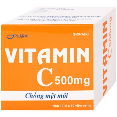 Phòng và trị thiếu vitamin C Vitamin C 500mg SPHARM hộp 10 vỉ x 10 viên
