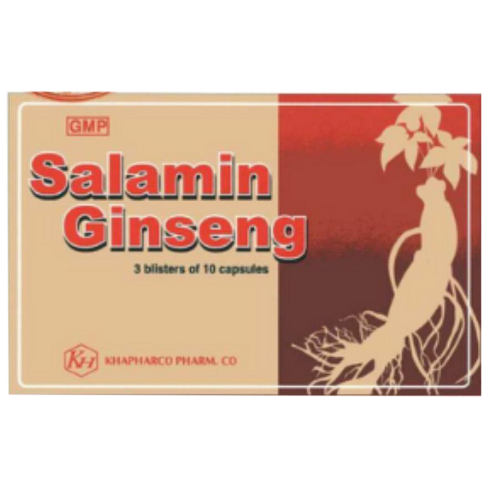 Thuốc bổ Salamin Ginseng Khapharco hộp 3 vỉ x 10 viên