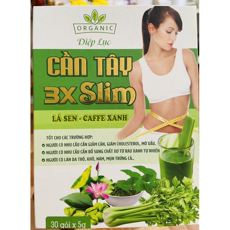 Hỗ trợ giảm cân CẦN TÂY 3X Slim hộp 30 gói x 5g