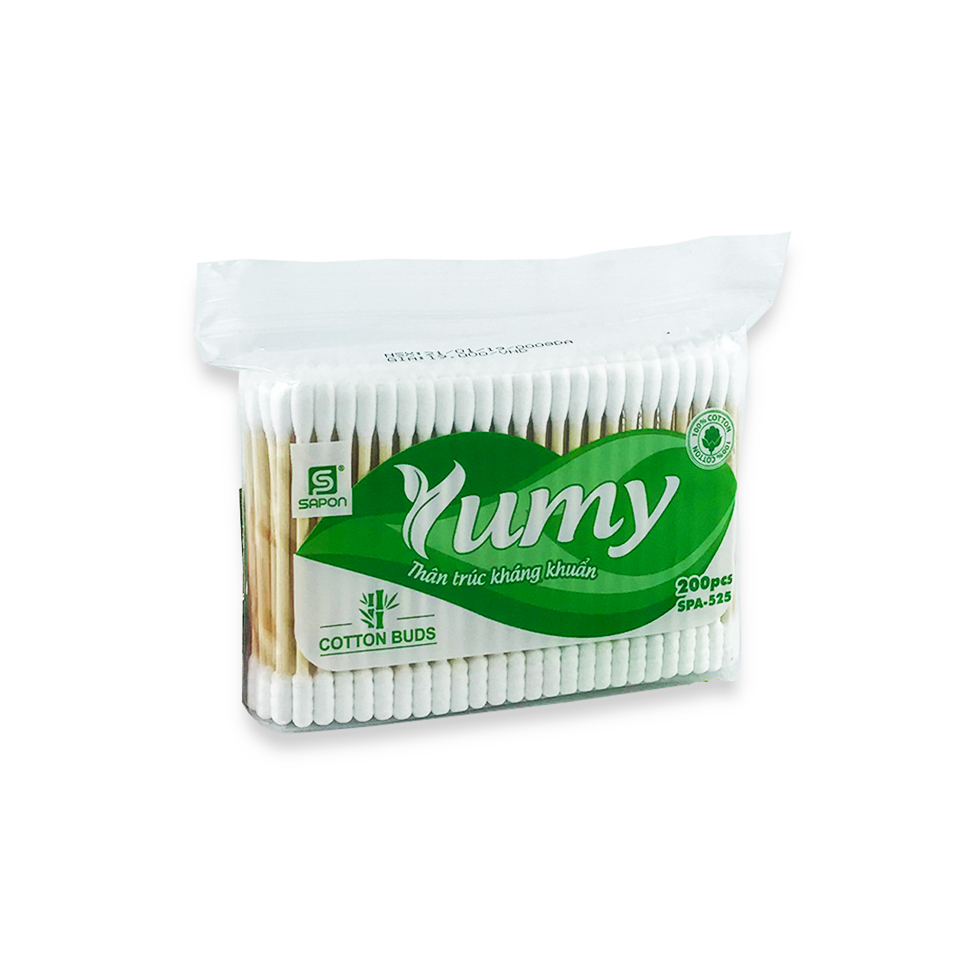 Tăm bông Yumy thân gỗ SPA-525 gói 200 que