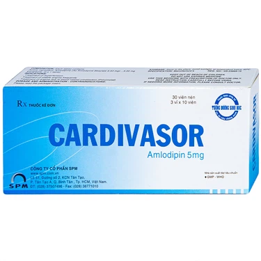 Thuốc điều trị tăng huyết áp Cardivasor 5mg SPM hộp 3 vỉ x 10 viên