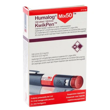 Bút tiêm tiểu đường Humalog Mix 50/50 KwikPen hộp 5 bút x 3ml
