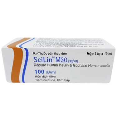 Hỗn dịch tiêm điều trị đái tháo đường SciLin M30 100IU/ml Bioton chai x 10ml