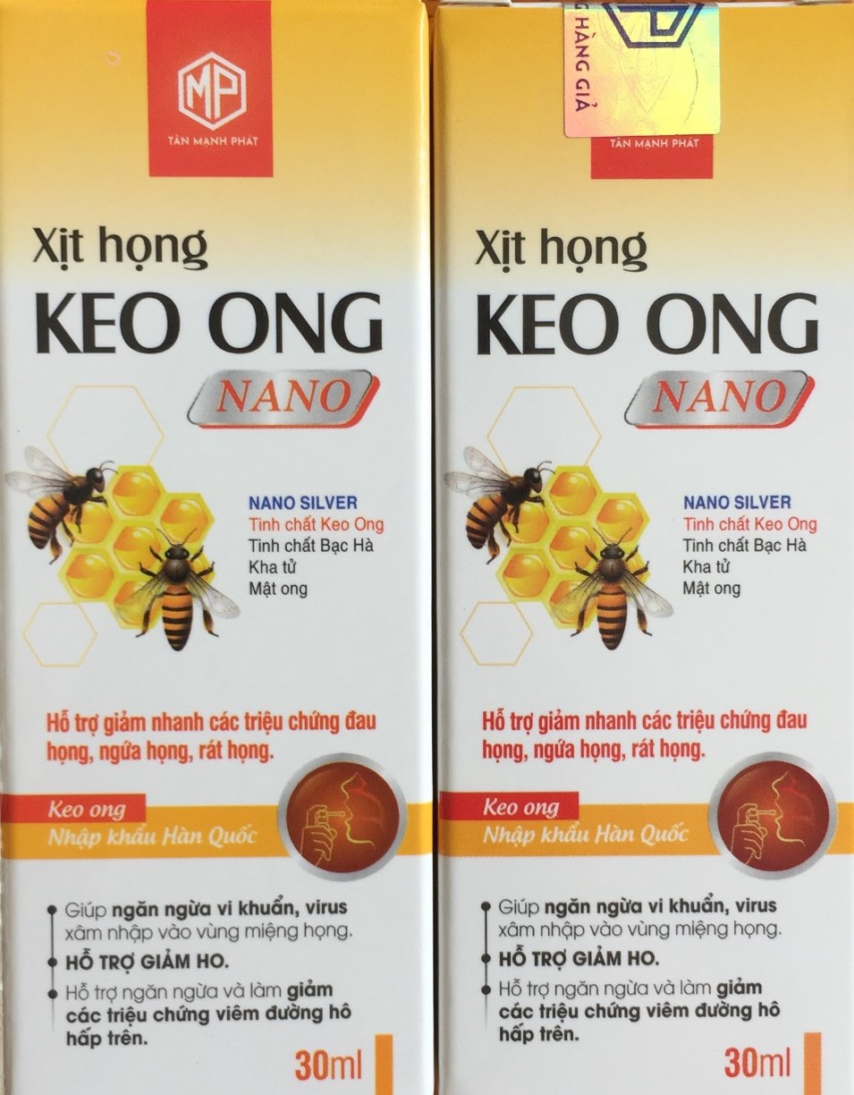 Xịt họng KEO ONG NANO hộp 1 chai 30ml