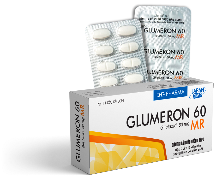 Thuốc điều trị đái tháo đường tuýp 2 Glumeron 60 MR hộp 2 vỉ x 15 viên