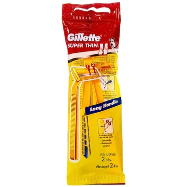 Dao cạo râu cán vàng Gillette Super Thin gói 2 cái