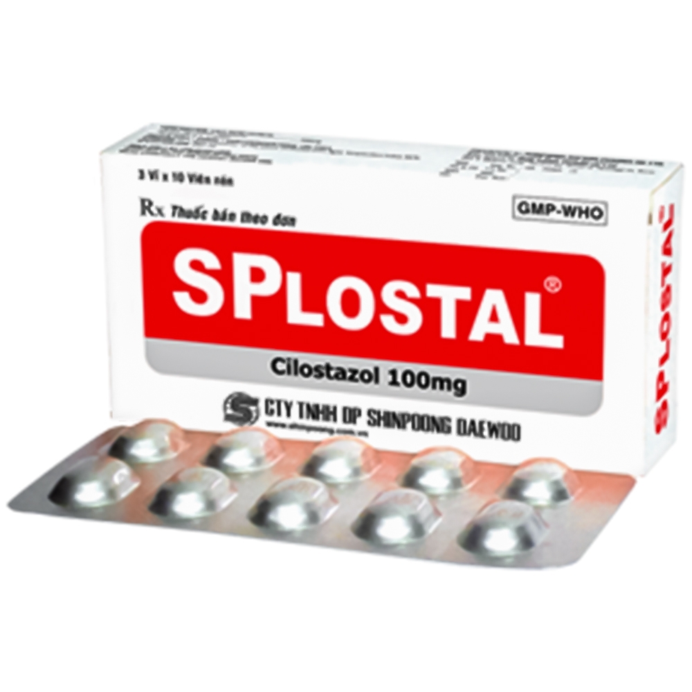 Phòng ngừa biến chứng huyết khối Splostal 100mg Shinpoong Daewoo hộp 3 vỉ x 10 viên