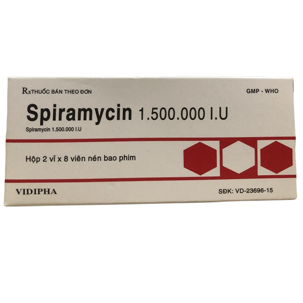 Thuốc kháng sinh Spiramycin 1.500.000 I.U Vidipha hộp 2 vỉ x 8 viên
