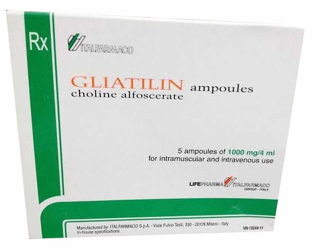 Thuốc điều trị đột quỵ, chấn thương sọ não GLIATILIN ampoules 1000mg/4ml hộp 1 vỉ 5 ống