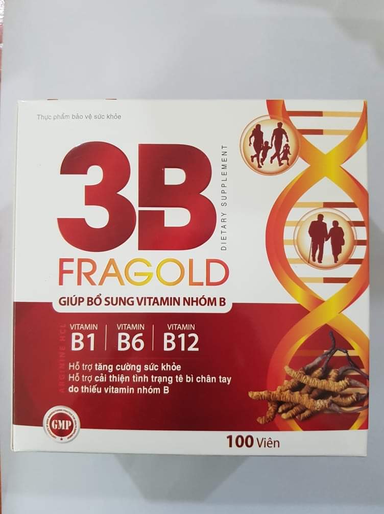 Viên uống bổ sung vitamin nhóm B 3B Fragold hộp 100 viên