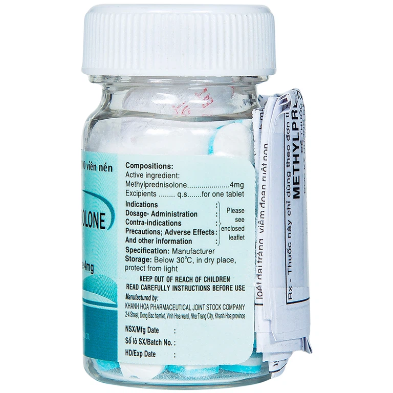 Thuốc kháng viêm Methylprednisolone Blue 4mg Khapharco hộp 100 viên