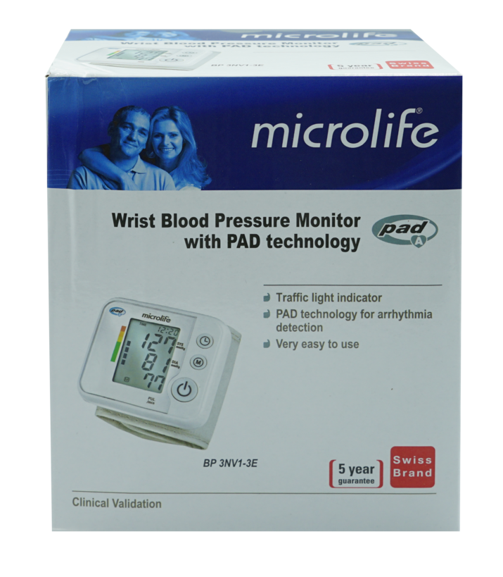Máy đo huyết áp cổ tay tự động Microlife PAD A BP 3NV1-3E hộp 1 cái