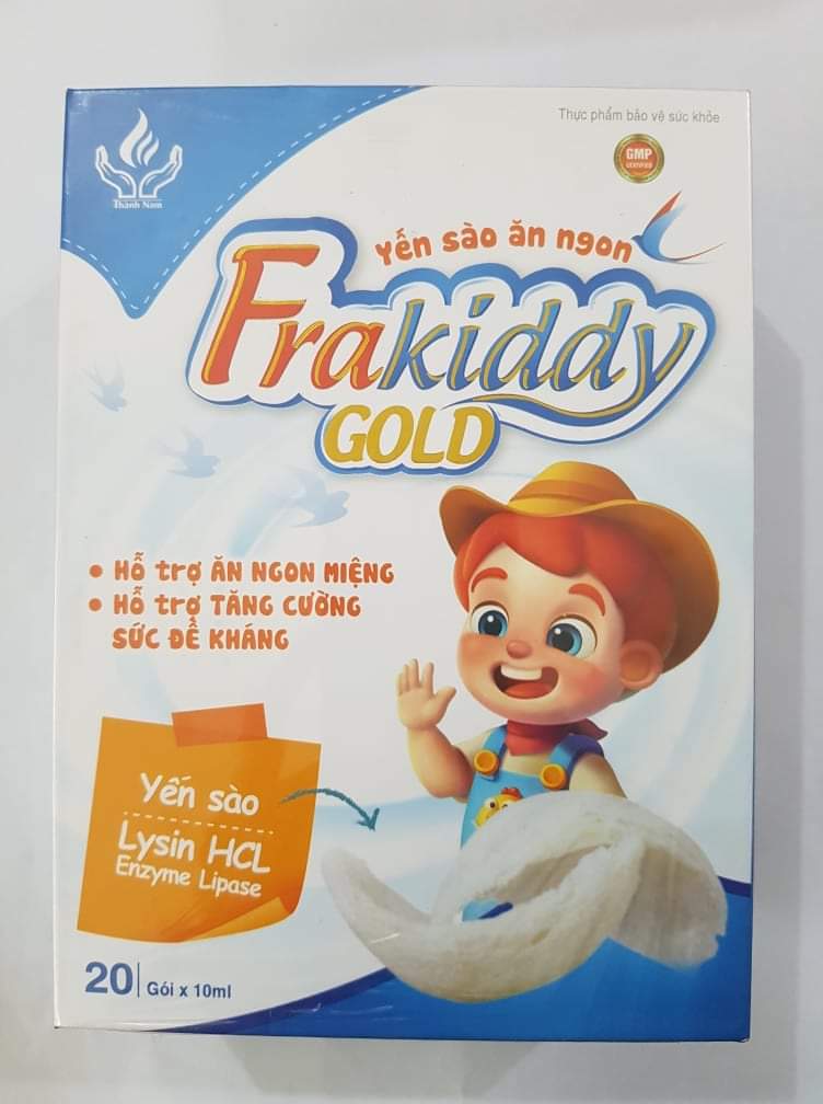 Hỗ trợ ăn ngon miệng, tăng cường sức đề kháng Yến Sào Ăn Ngon Frakiddy Gold hộp 20 gói x 10ml