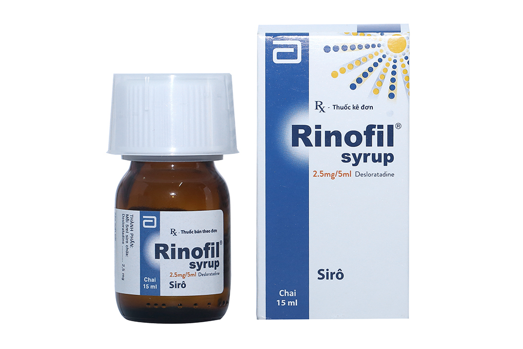 Siro trị viêm mũi dị ứng, mày đay Rinofil syrup 2.5mg/5ml hộp 1 chai 15ml-2