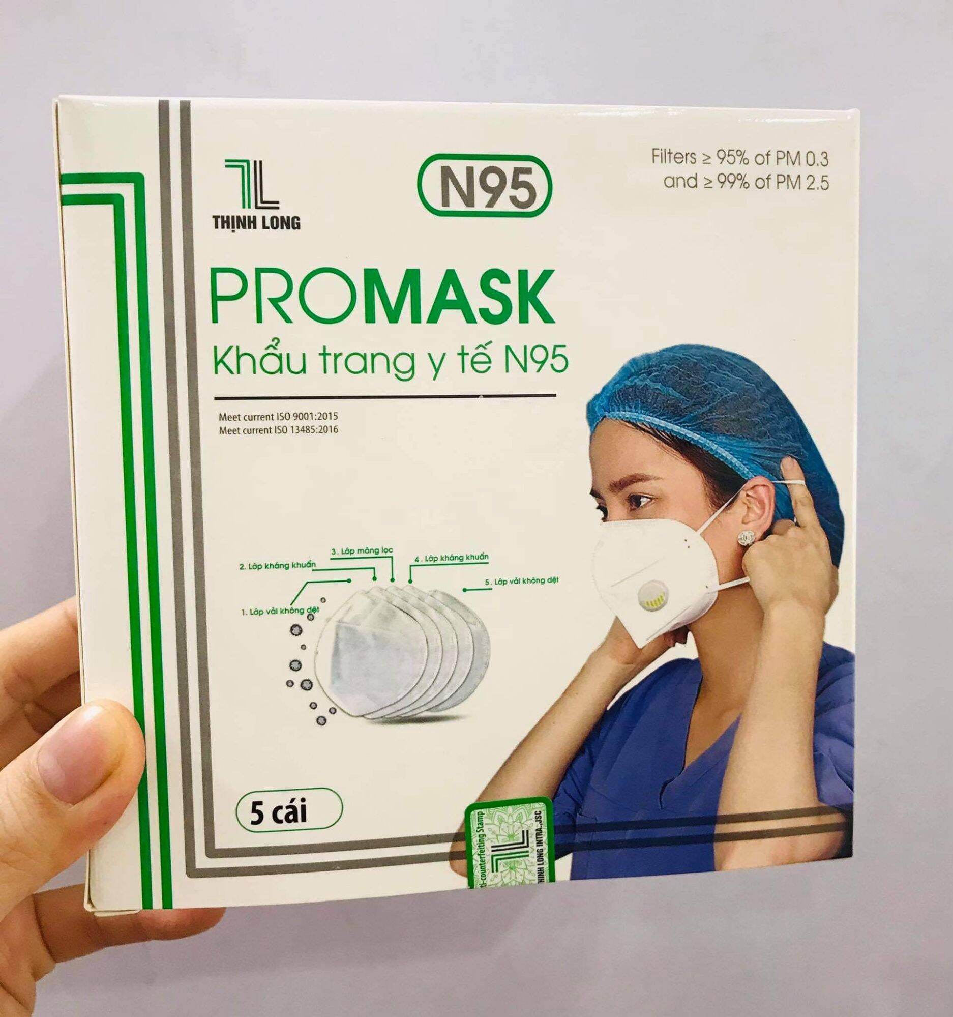 Khẩu trang y tế có van N95 PROMASK hộp 5 cái