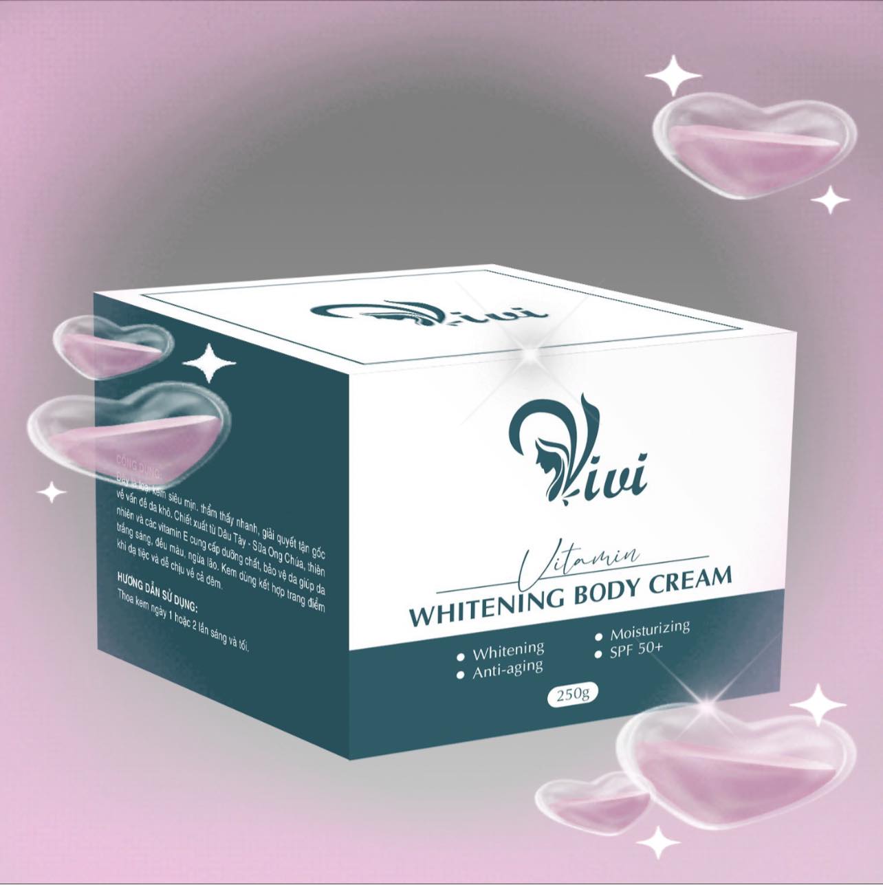 Kem dưỡng trắng da Vivi Whitening Body Cream hộp 1 hũ 250g