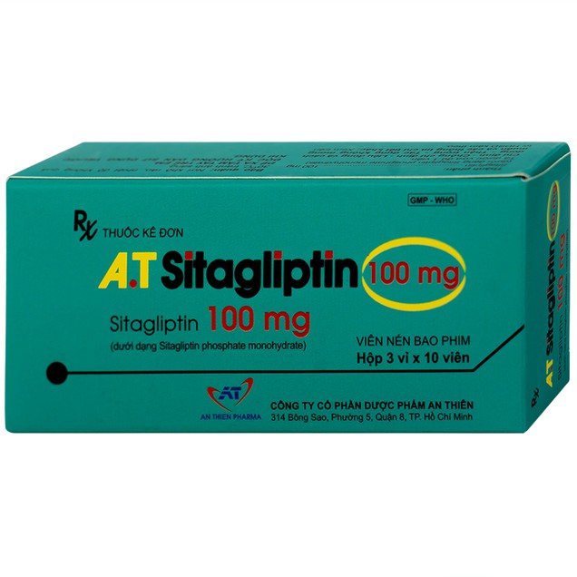 Cải thiện kiểm soát đường huyết thuốc A.T Sitagliptin 100 mg An Thiên hộp 3 vỉ x 10 viên