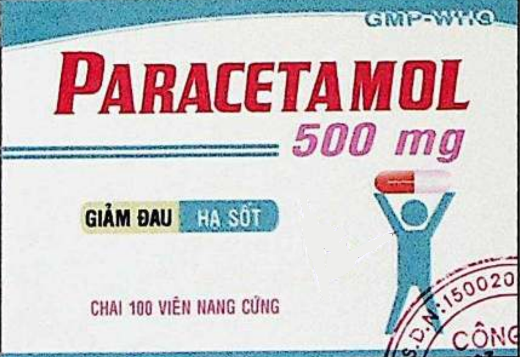 Thuốc giảm đau, hạ sốt Paracetamol 500mg VPC lọ 100 viên nang cứng Đỏ - Hồng