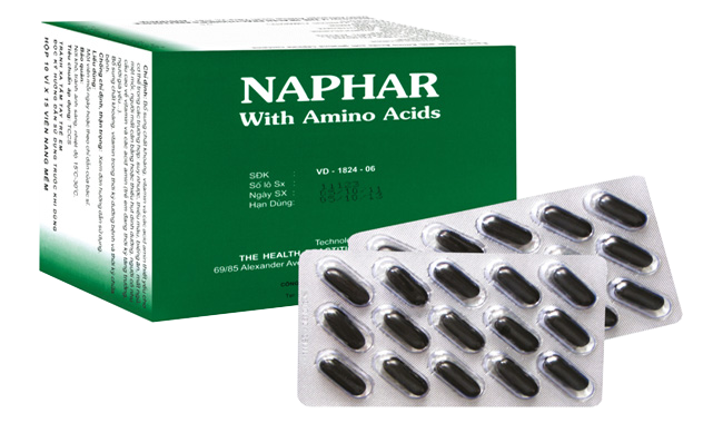 Thuốc bổ sung vitamin Naphar With Amino Acids hộp 10 vỉ x 15 viên