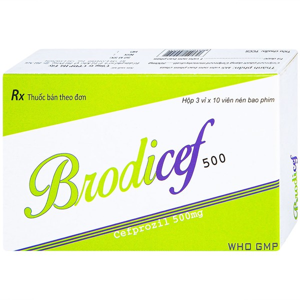 Thuốc kháng sinh Brodicef 500 hộp 30 viên