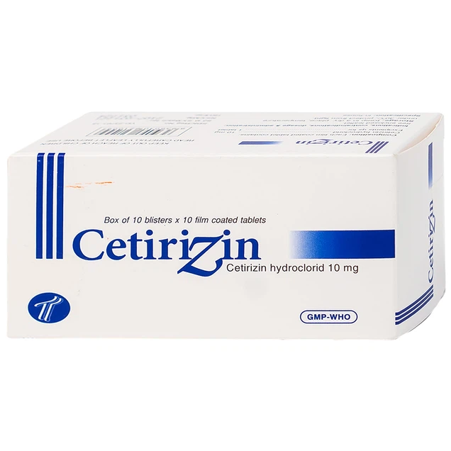 Thuốc chống dị ứng Cetirizin 10mg Trường Thọ hộp 10 vỉ x 10 viên
