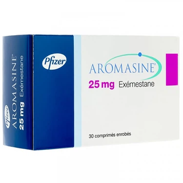 Thuốc hỗ trợ điều trị ung thư ở phụ nữ sau mãn kinh Aromasin 25mg Pfizer hộp 2 vỉ x 15 viên