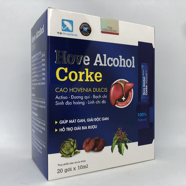 Siro giúp mát gan, giải độc gan HOVE Alcohol Corke hộp 20 gói x 10ml