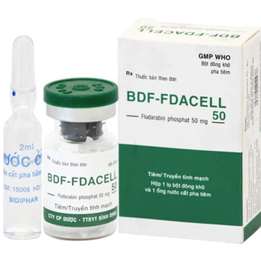 Bột đông khô pha tiêm BDF-FDACELL 50 Bidiphar hộp 1 lọ bột đông khô pha tiêm + 1 ống nước cất pha tiêm