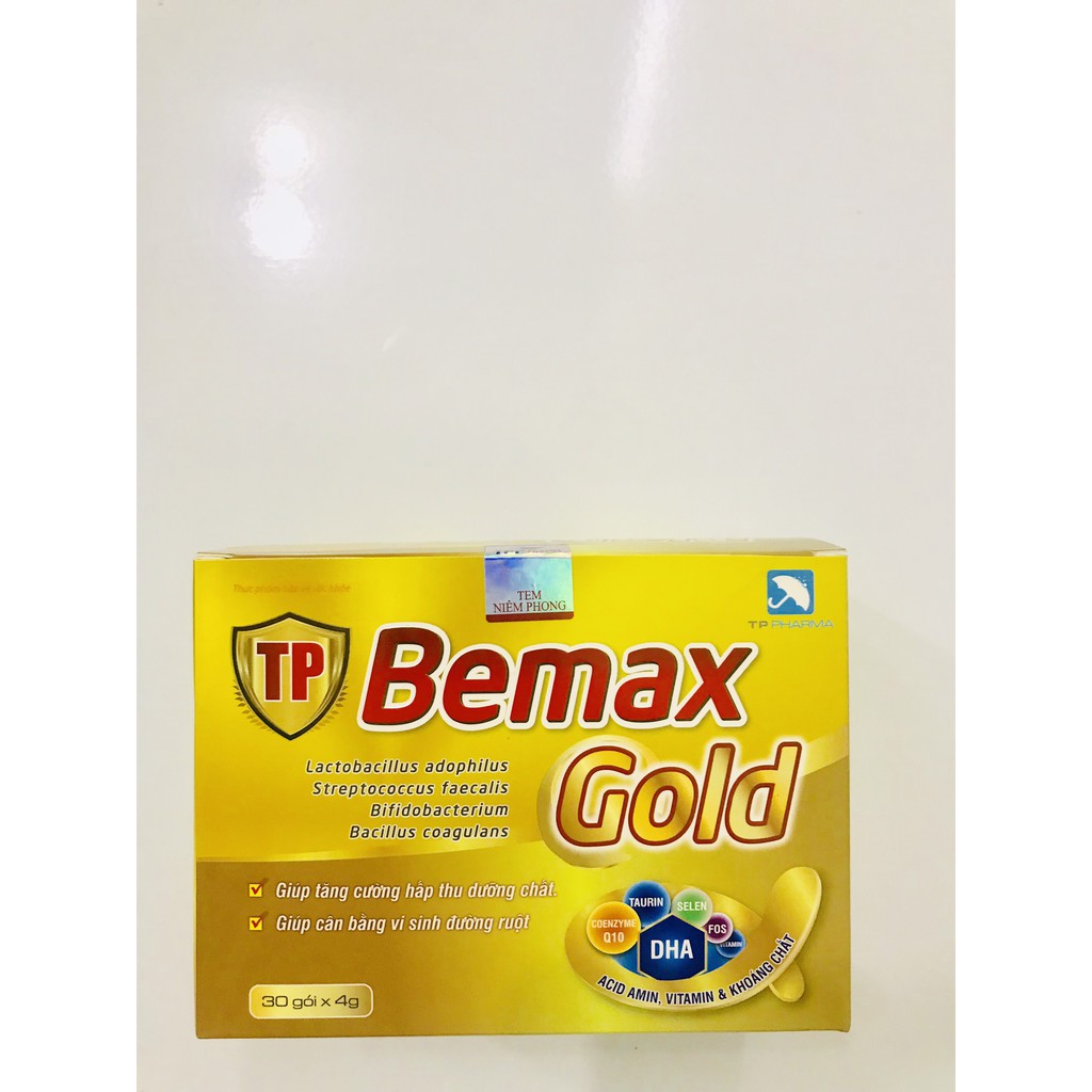 Men tiêu hóa tăng hấp thu dưỡng chất, bổ sung lợi khuẩn Bemax GLOD hộp 30 gói x 4g
