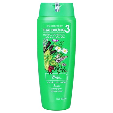 Sạch gàu mà vẫn suôn mềm dầu gội dược liệu Thái Dương 3 hương lá chai 200ml