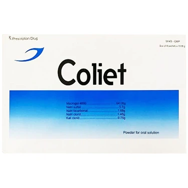 Thuốc làm rỗng đại tràng Coliet Medisun hộp 4 gói