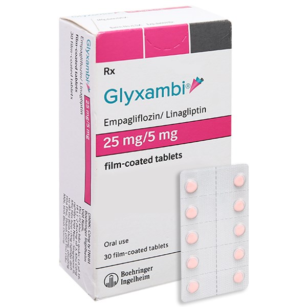 Thuốc điều trị tiểu đường tuýp 2 Glyxambi 25mg/5mg hộp 3 vỉ x 10 viên