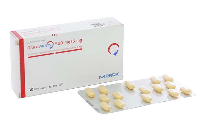 Thuốc trị đái tháo đường Glucovance 500mg/5mg hộp 30 viên