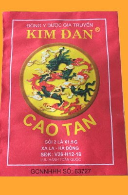 Cao dán giảm đau Cao Tan Kim Đan 1 gói 2 lá-3