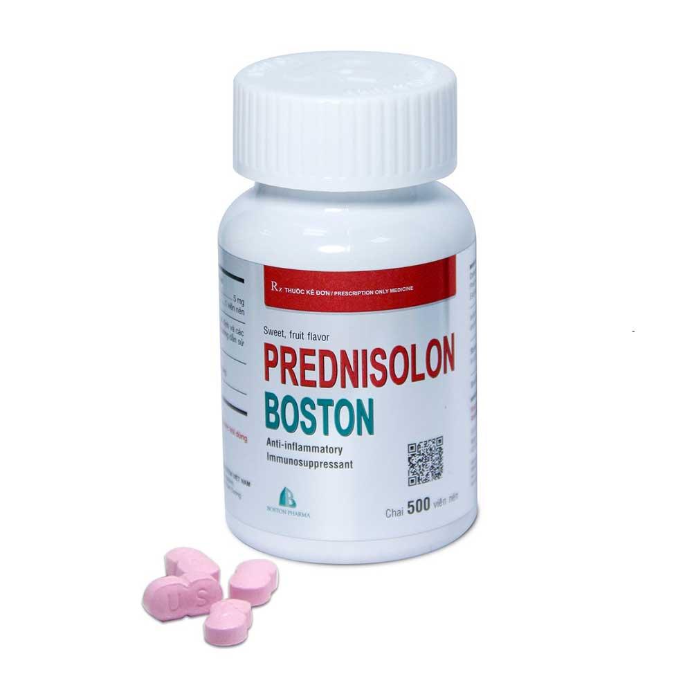 Thuốc kháng viêm PREDNISOLON BOSTON (mùi dâu) lọ 500 viên