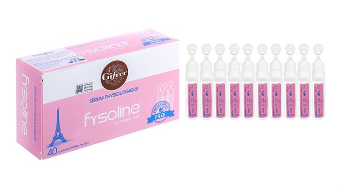 Nước muối sinh lý vệ sinh mắt mũi Fysoline Isotonique Gifrer hộp 40 ống x 5ml