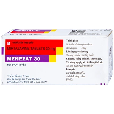 Điều trị bệnh trầm cảm Menelat 30 Torrent hộp 3 vỉ x 10 viên