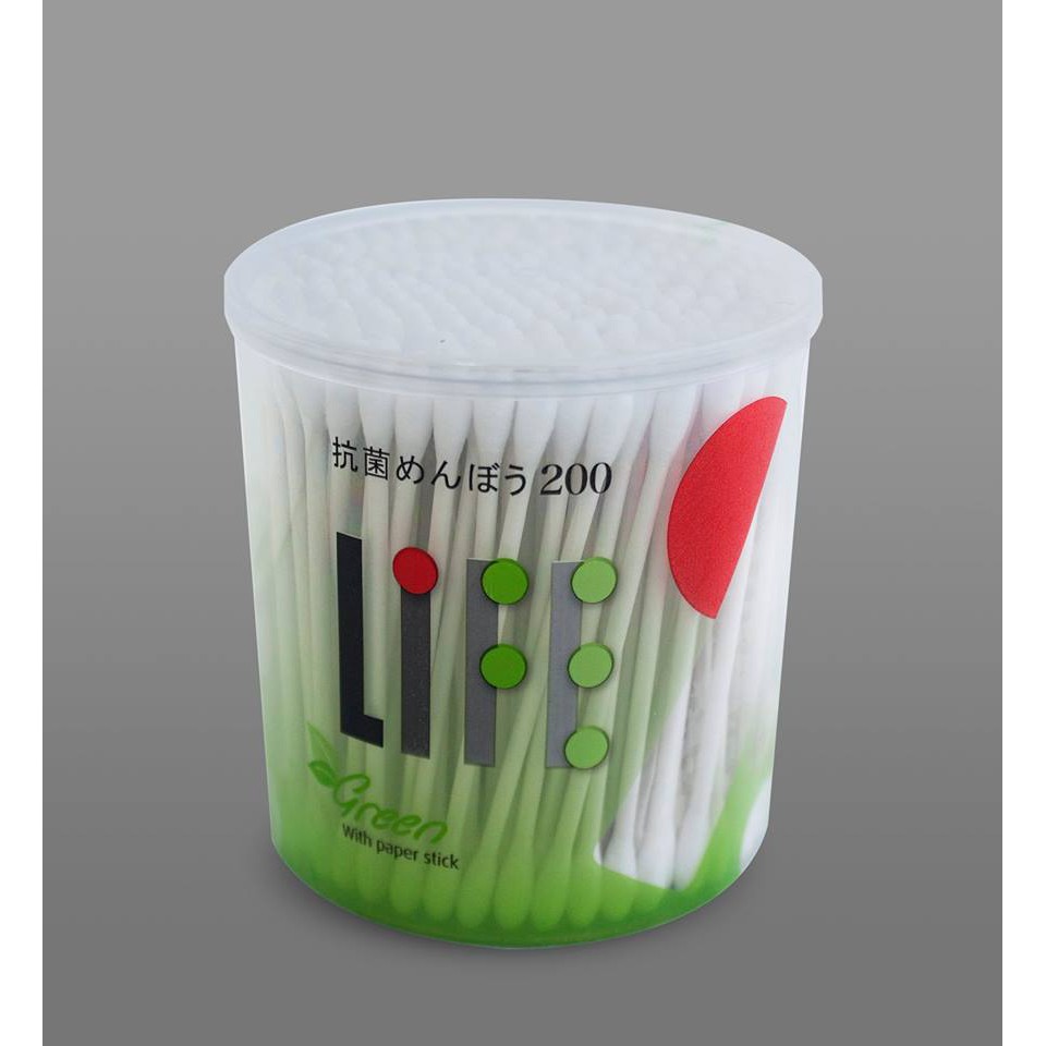 Tăm bông thân giấy Life Green hộp 200 que